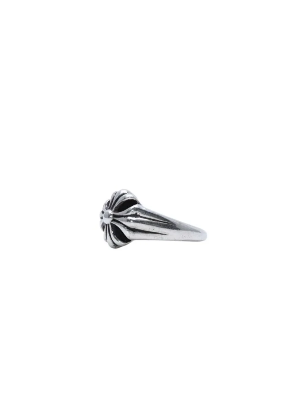 Chrome Hearts Small Cutout CH Plastic Sling Ring 925 Sterling Silver